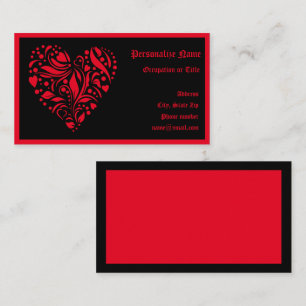 Gothic Heart Red Black-Trendiget, Vintage Visitkort