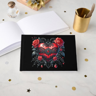 Gothic Heart Valentine Guest Book Gästböcker