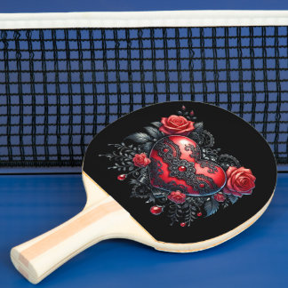 Gothic Heart Valentine Ping Pong Paddle Pingisracket