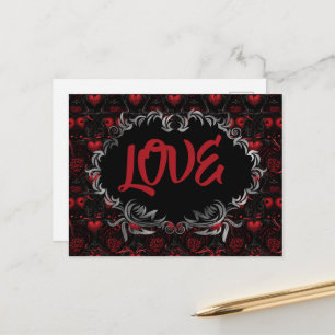 Gothic Hearts KÄRLEK Alla hjärtans dag Vykort
