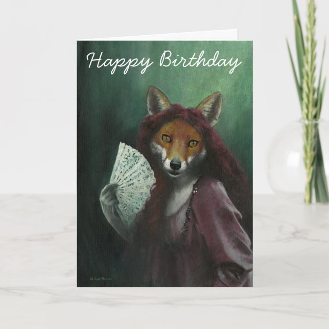 Gothic Heroine Vixen Birthday Card Tack Kort (Framsida)