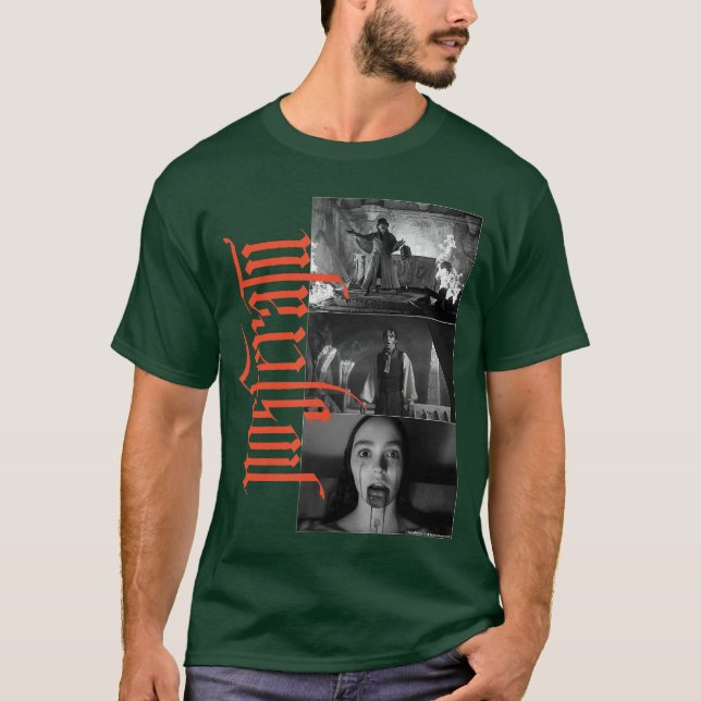 Gothic Horror Collage UniBlack Small Kortärmad T Shirt (Framsida)