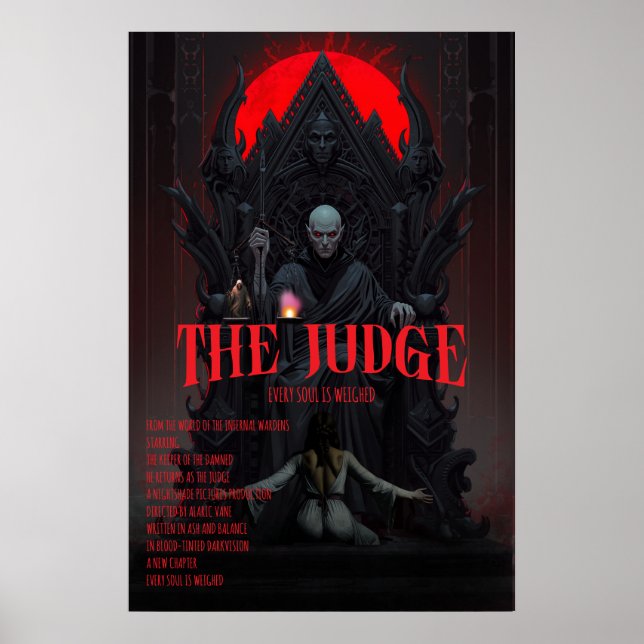 Gothic Horror Poster The Judge Dark Fantasy Wall  (Framsidan)