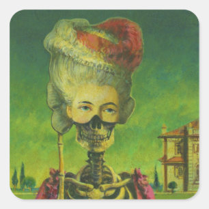 Gothic Horror Skeleton Sticker Fyrkantigt Klistermärke