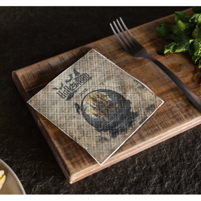 Gothic House i Snö Globe Halloween Gothic Party Pappersservett (Skapare uppladdad)