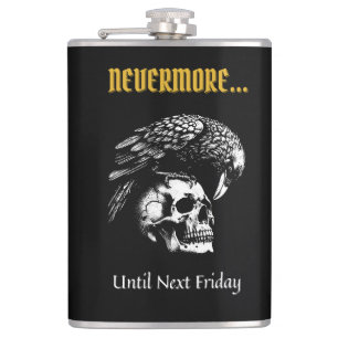 Gothic Humor med Raven och Skull Fickplunta