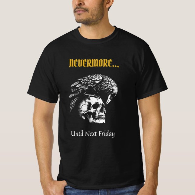 Gothic Humor med Raven och Skull T Shirt (Framsida)