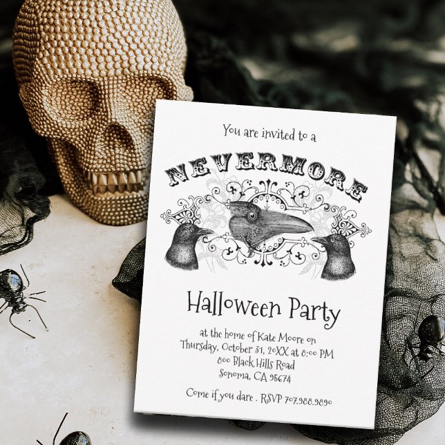 Gothic Ickmore Raven Halloween fest Inbjudningar (Skapare uppladdad)