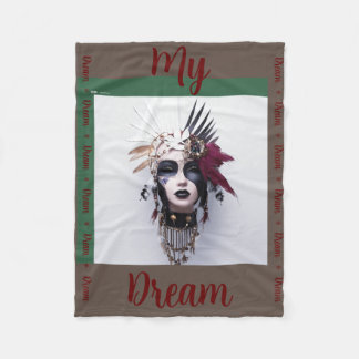 Gothic Indian Headdress Art: Strength Power,30x40- Fleecefilt