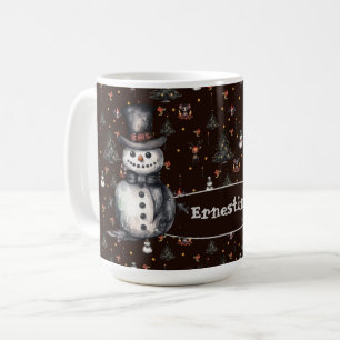 Gothic Julgran Creepy Snögubbar Kaffemugg