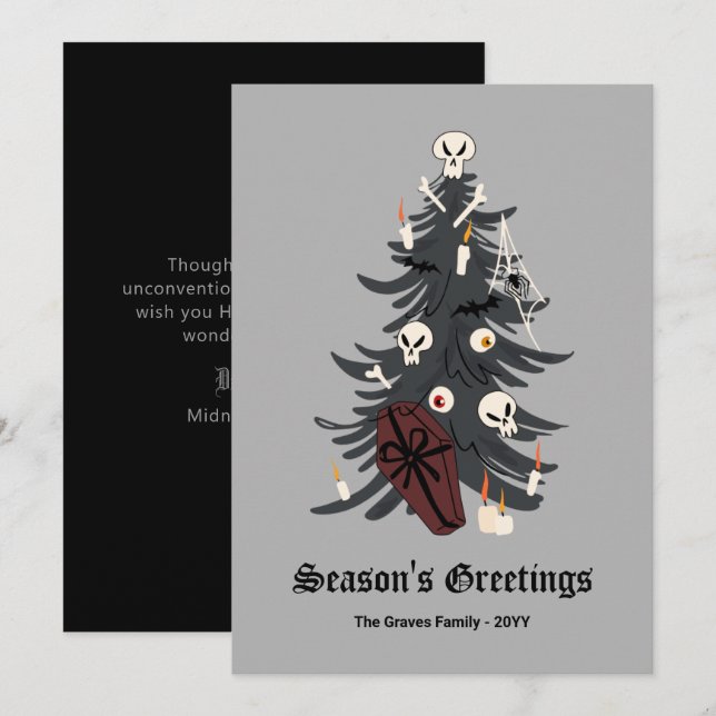 Gothic Julgran Helgdag Card Julkort (Fram/baksida)
