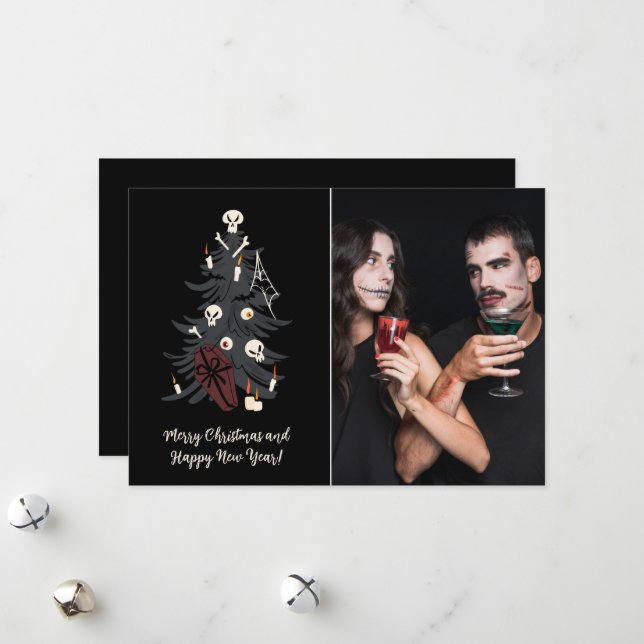 Gothic Julgran One Photo Julkort (Fram/Back In Situ)