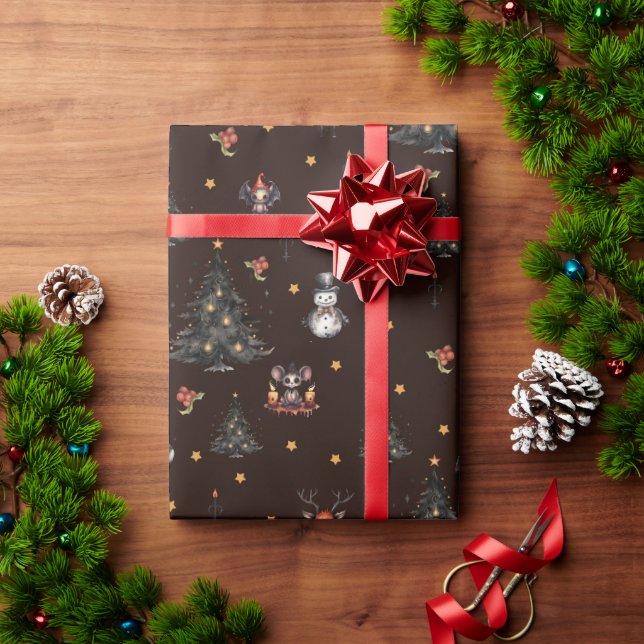 Gothic Julgran Snögubbe Animals Presentpapper (Julgåva)