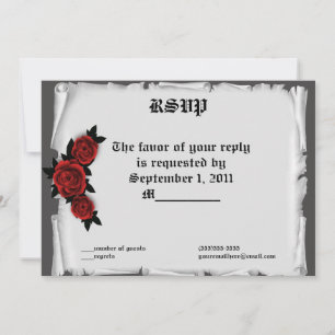 Gothic Juvelbesatta Rosor Spets Cameo RSVP Inbjudningar
