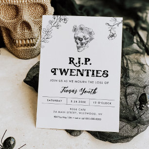 Gothic Kärlek 30års födelsedag-inbjudan, RIP 20:s Inbjudningar