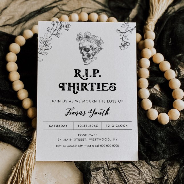 Gothic Kärlek 40:e födelsedagsinbjudan, RIP 30:s Inbjudningar (Skapare uppladdad)