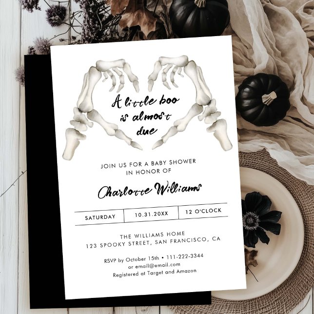 Gothic Kärlek Heart Halloween Baby Shower-inbjudan Inbjudningar (Skapare uppladdad)