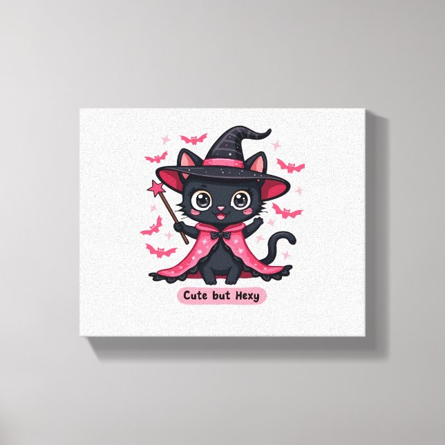 Gothic kattunge i rosa - söt, men förhäxad Overs Canvastryck (Framsida)