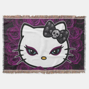 Gothic Kattunge Skull Bow Filt