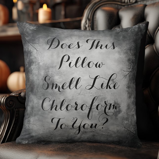 Gothic Kloroform Rolig Halloween Kudde (Funny Halloween Throw Pillow)