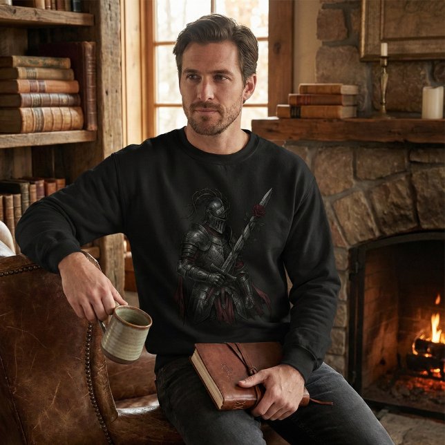 Gothic Knight of the Bleeding Rose Dark Fantasy Lång Ärmad Tröja (Skapare uppladdad)