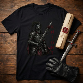 Gothic Knight of the Bleeding Rose Dark Fantasy T Shirt