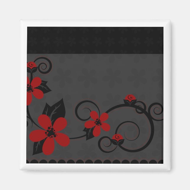 Gothic Kokeshi Kimono Design Magnet (Framsidan)