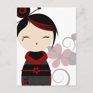 Gothic Kokeshi Postcard Vykort