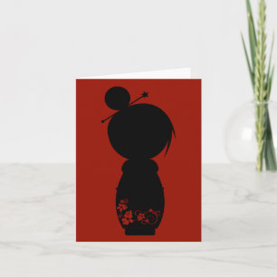 Gothic Kokeshi Silhouette-anteckningskort Kort