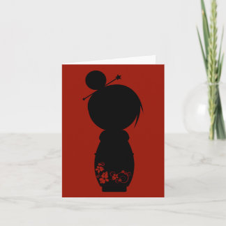 Gothic Kokeshi Silhouette-anteckningskort Kort