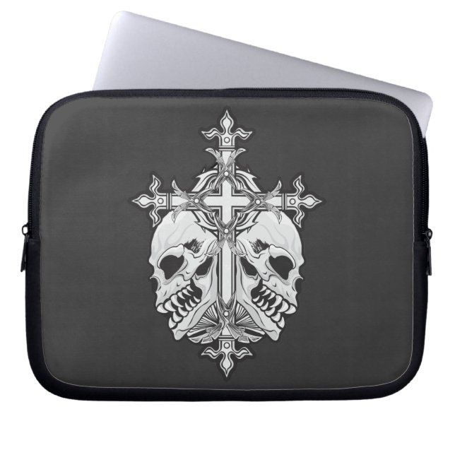 Gothic Kor med Döskallar Laptop Fodral (Framsidan)