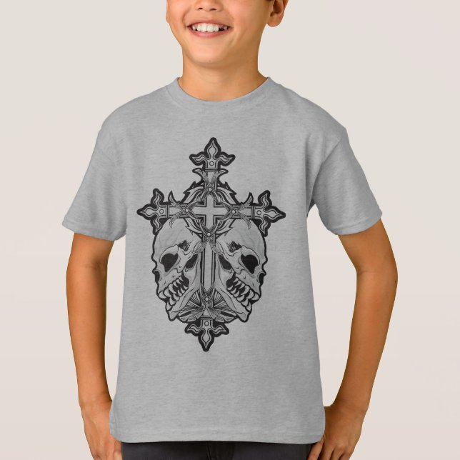 Gothic Kor med Döskallar Tee (Framsida)