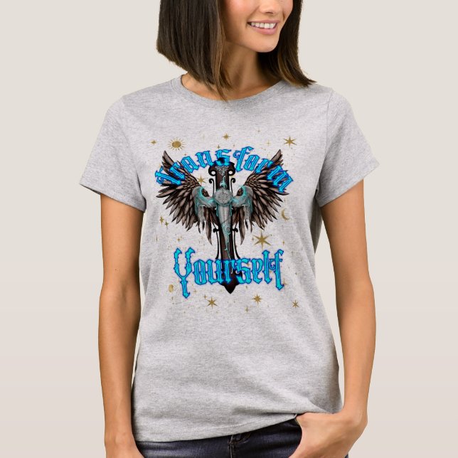 Gothic Kor med Vingar förvandla din själ T Shirt (Framsida)