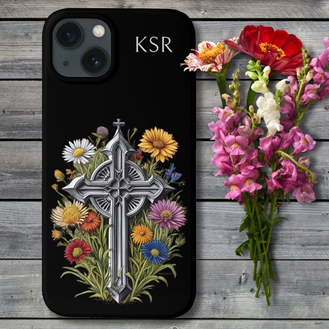 Gothic Kor med Wildblommor Monogram (Skapare uppladdad)