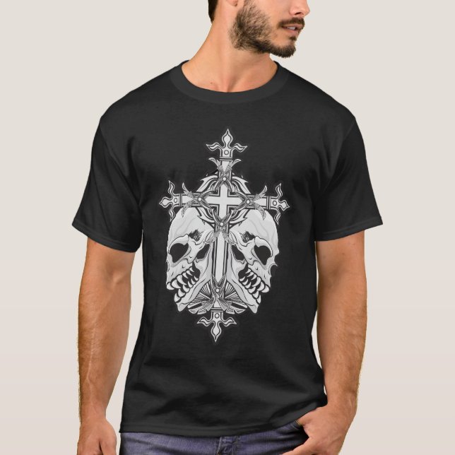 Gothic Kor och Döskallar T Shirt (Framsida)