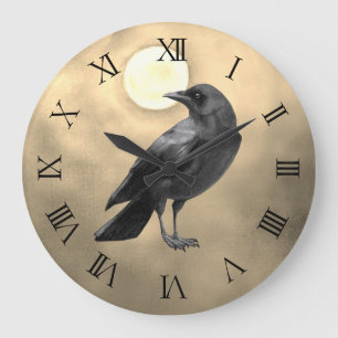 Gothic Kråka Clock Stor Klocka
