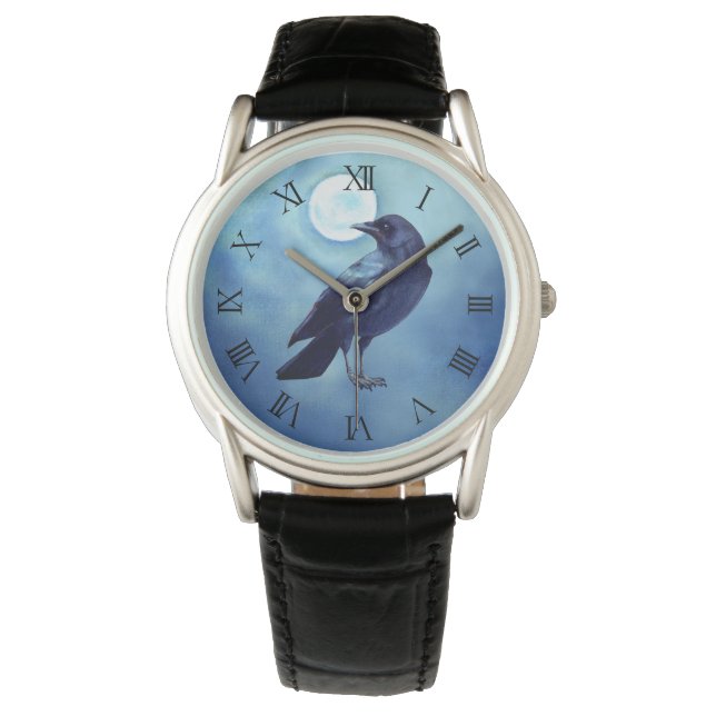 Gothic Kråka Watch i Blue Armbandsur (Framsida)