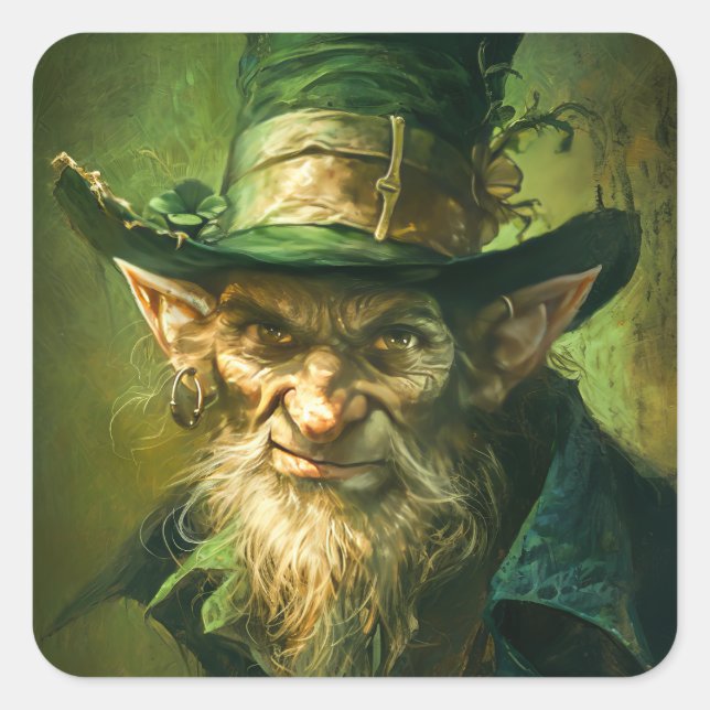 Gothic Leprechaun Fyrkantigt Klistermärke (Framsida)
