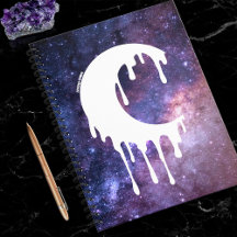 Gothic Lila Dripping Måne Silhouette Galaxy
