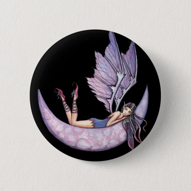 Gothic Lila Fairy Button Pin by Molly Harrison Knapp (Framsida)