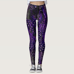Gothic Lila Feather legings Leggings