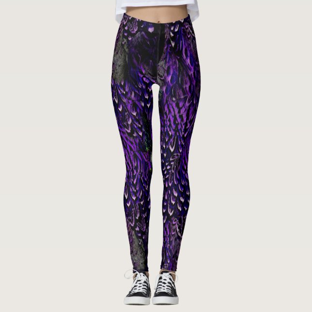 Gothic Lila Feather legings Leggings (Framsida)