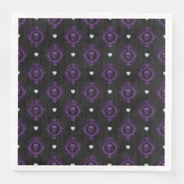 GOTHIC LILA HALLOWEEN-DÖSKALLAR PAPPERSSERVETT
