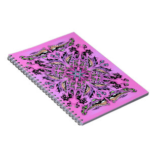 Gothic Lila Mandala-anteckningsbok Anteckningsbok