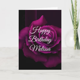 Gothic Lila-Röd ros Flower Birthday Kort