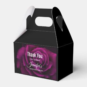Gothic Lila-Röd ros Flower Birthday Tack Presentaskar
