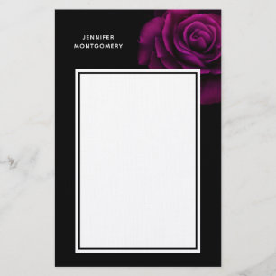 Gothic Lila-Röd ros Flower Brevpapper