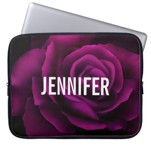Gothic Lila-Röd ros Flower Laptop Fodral