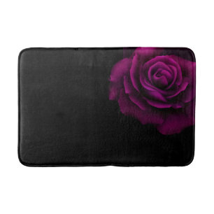 Gothic Lila-Röd ros Flower Monogram Badrumsmatta