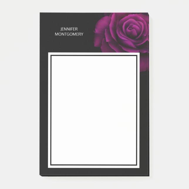 Gothic Lila-Röd ros Flower Post-it Block (Framsida)